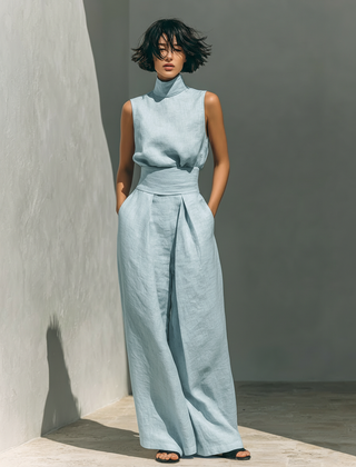 Zinnia | Sleeveless Top & Wide-Leg Pant Set
