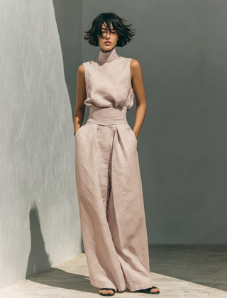 Zinnia | Sleeveless Top & Wide-Leg Pant Set