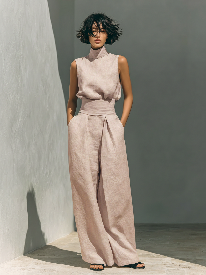 Zinnia | Sleeveless Top & Wide-Leg Pant Set
