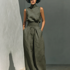 Zinnia | Sleeveless Top & Wide-Leg Pant Set