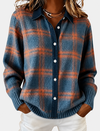 Elegant Plaid Cardigan