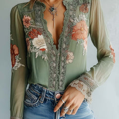 Amara | Boho Floral Blouse