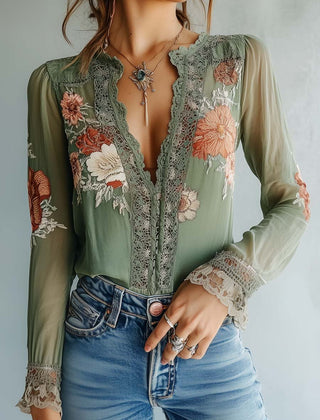 Amara | Boho Floral Blouse