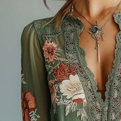 Amara | Boho Floral Blouse