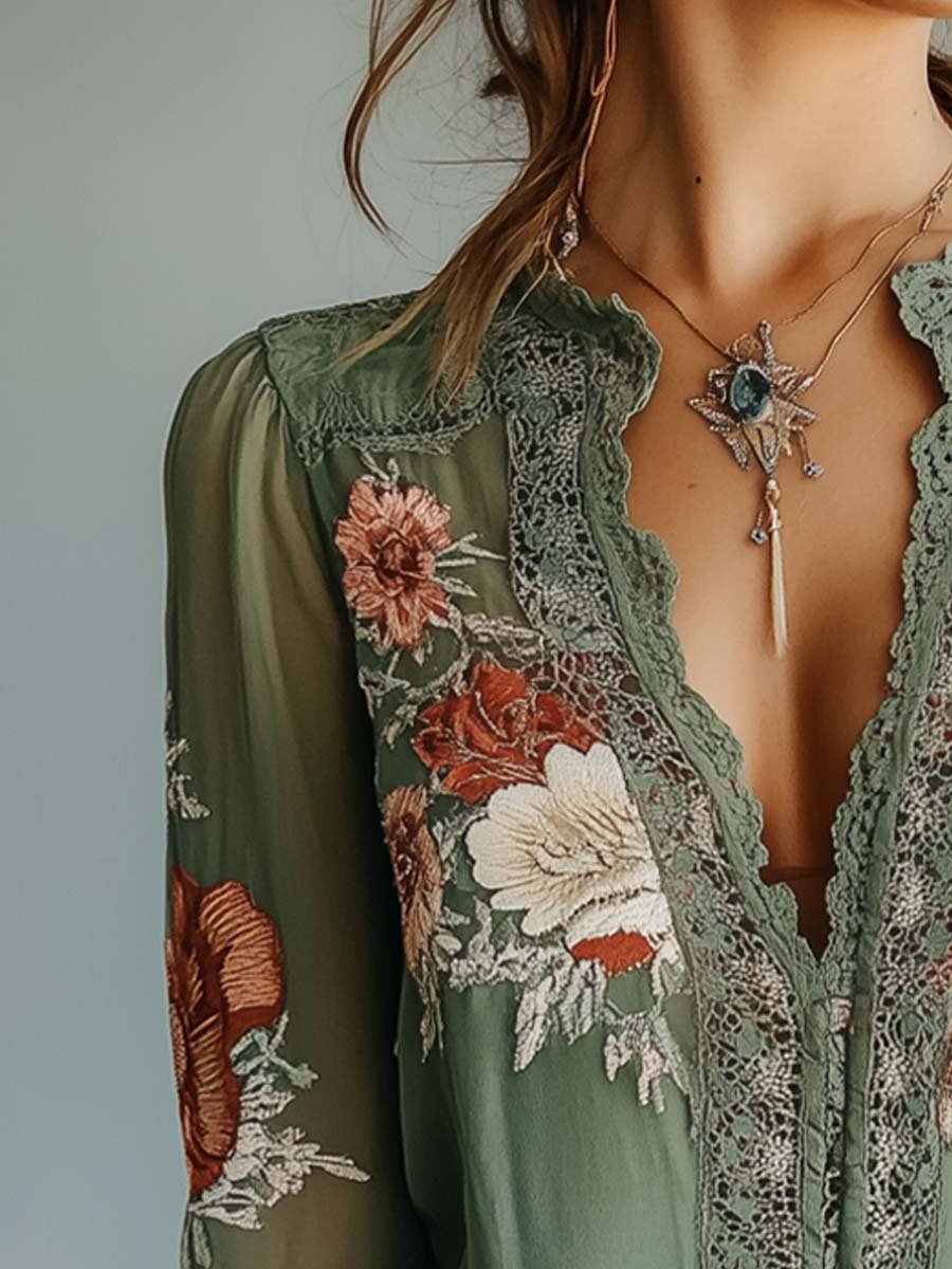 Amara | Boho Floral Blouse