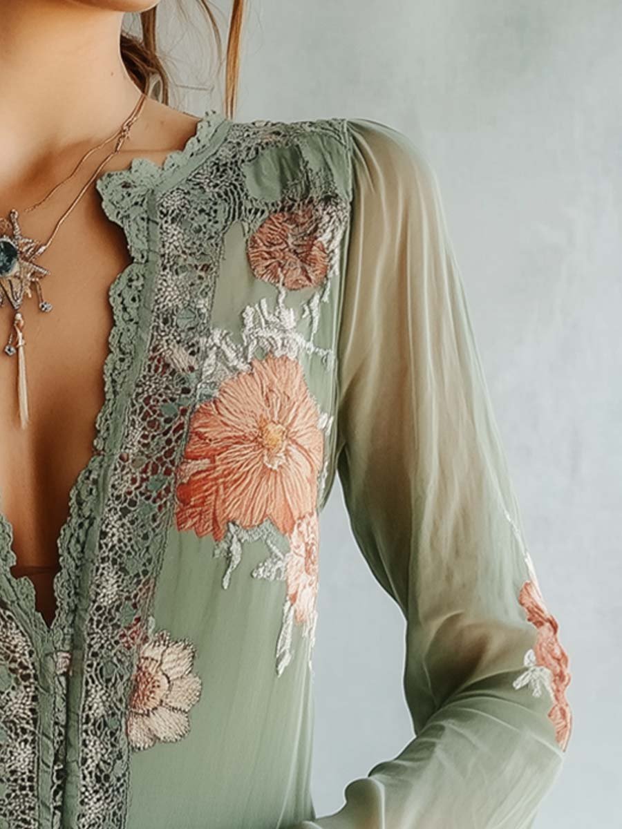 Amara | Boho Floral Blouse