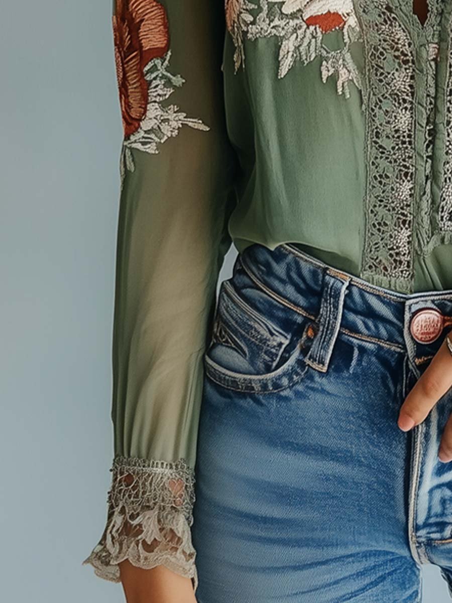 Amara | Boho Floral Blouse