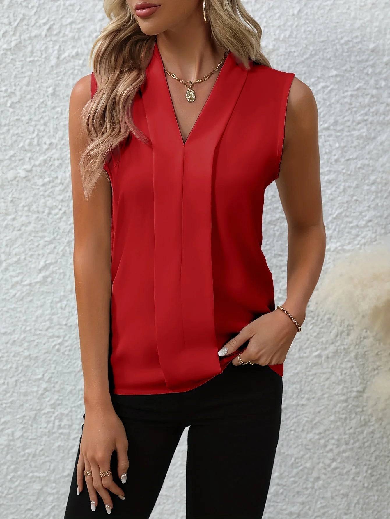 Delia | Five-Color V-Neck Blouse