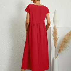 Breathable White Midi Dress