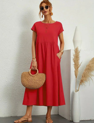 Breathable White Midi Dress