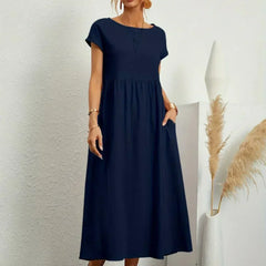 Breathable White Midi Dress