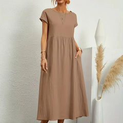 Breathable White Midi Dress