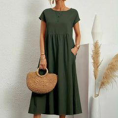 Breathable White Midi Dress