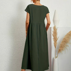 Breathable White Midi Dress