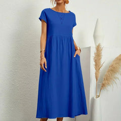 Breathable White Midi Dress