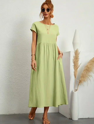 Breathable White Midi Dress