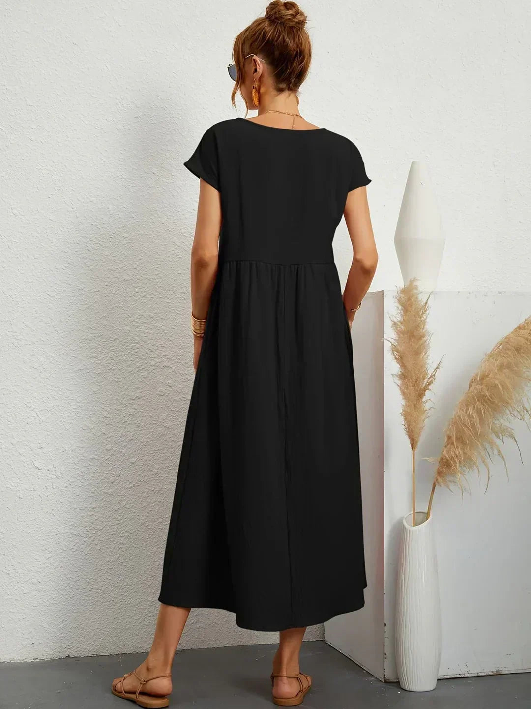 Breathable White Midi Dress