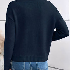 Chic Lace-Collar Sweater with a Cashmere-Like Feel