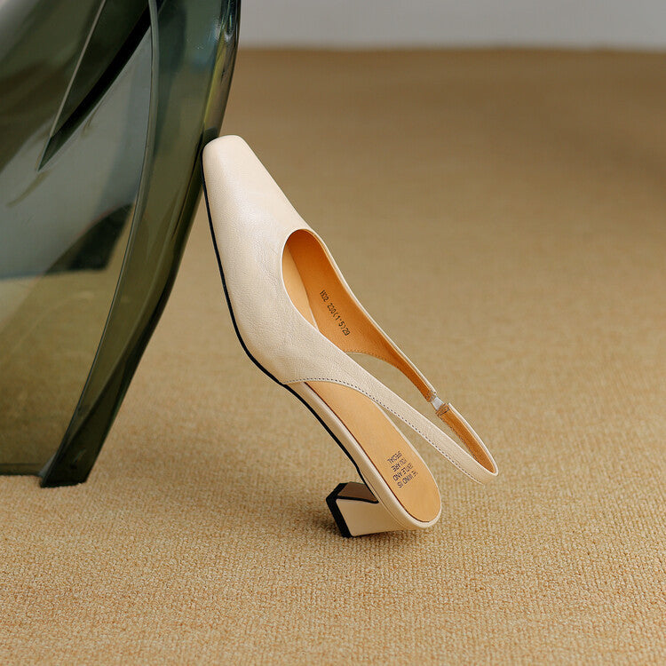 Genuine Leather Slingbacks