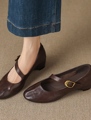 Round-Toe Mary Jane Flat