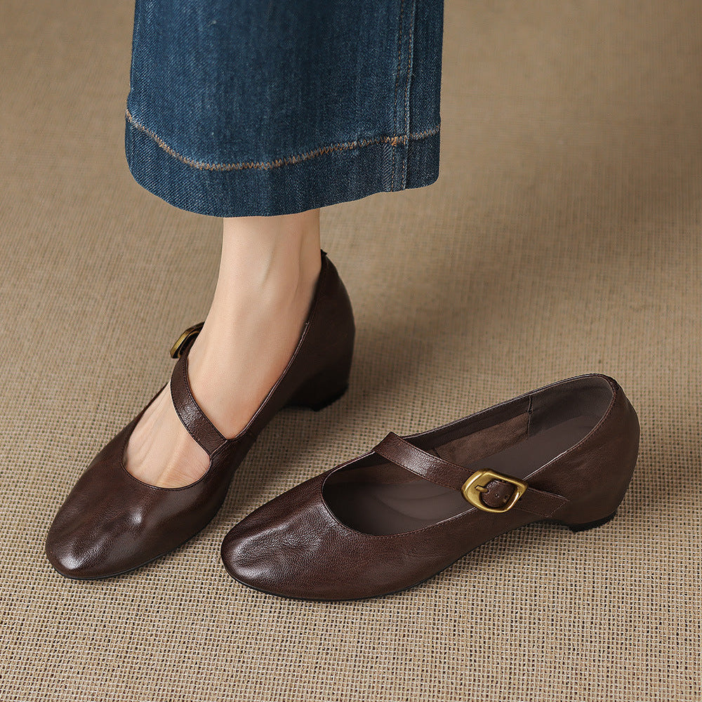 Round-Toe Mary Jane Flat