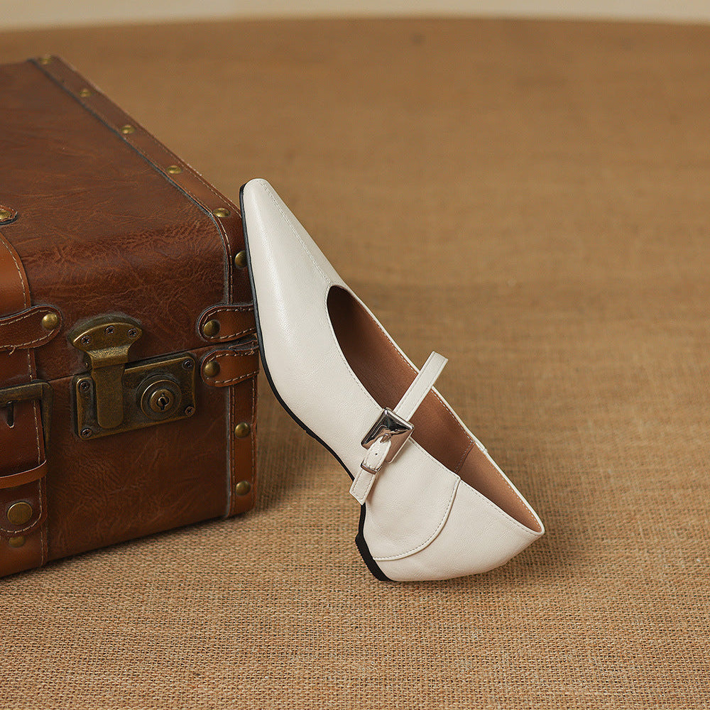Pointed-Toe Mary Jane Flat