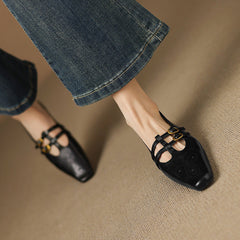 Brogued Double-Strap Mary Jane Flat