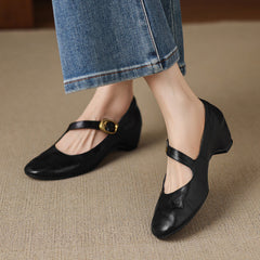 Round-Toe Mary Jane Flat