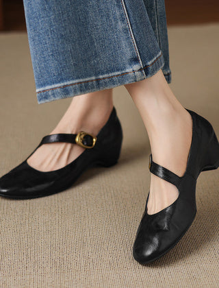 Round-Toe Mary Jane Flat
