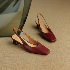 Genuine Leather Slingbacks