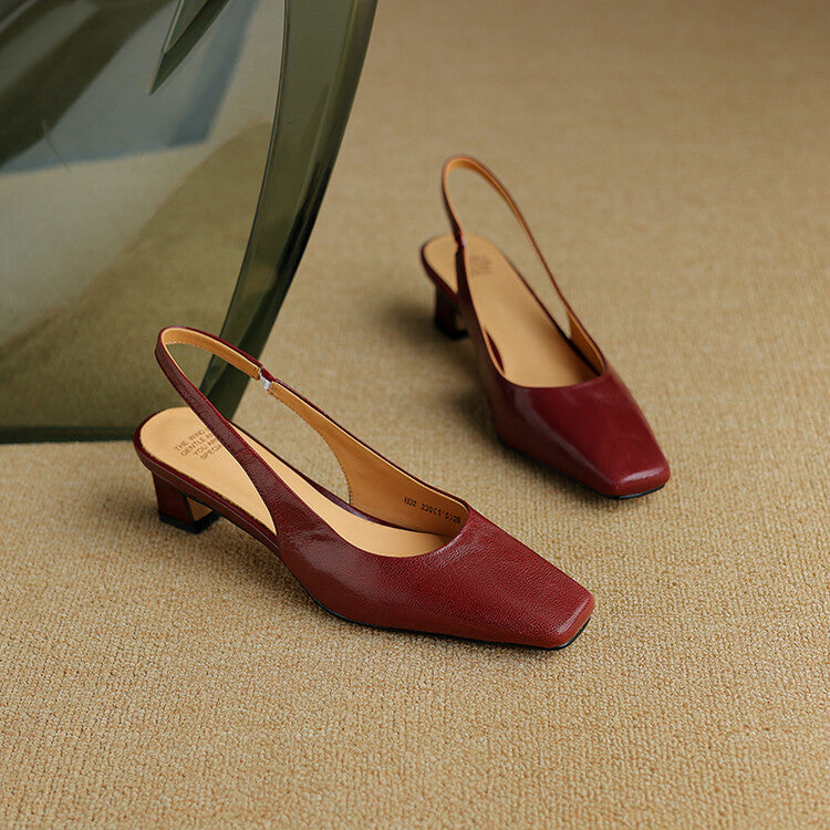 Genuine Leather Slingbacks