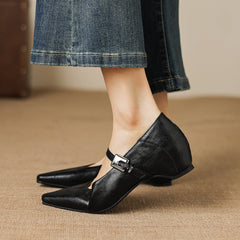 Pointed-Toe Mary Jane Flat