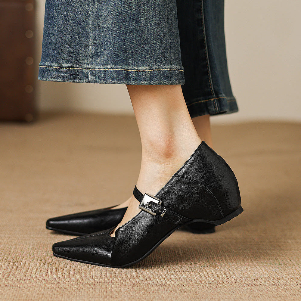 Pointed-Toe Mary Jane Flat