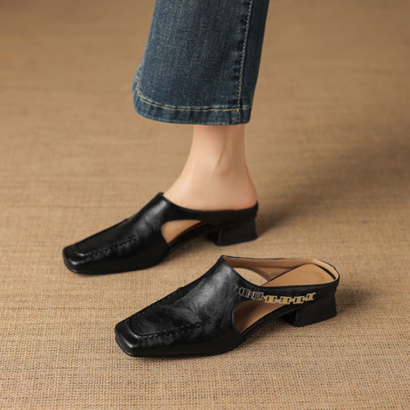 Genuine Leather Mules