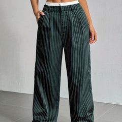 Laura | Elegant Striped High-Waist Pants