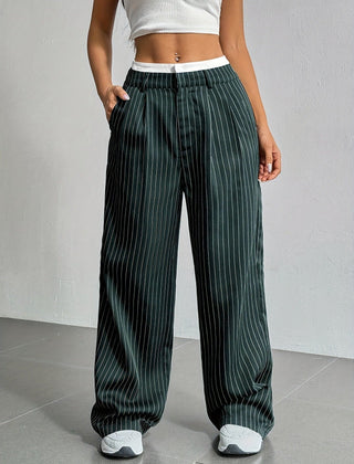 Laura | Elegant Striped High-Waist Pants