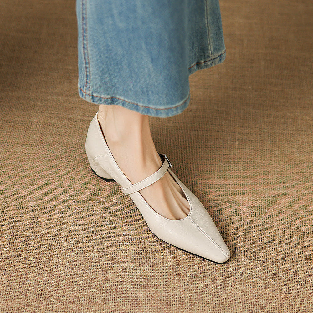 Pointed-Toe Mary Jane Flat