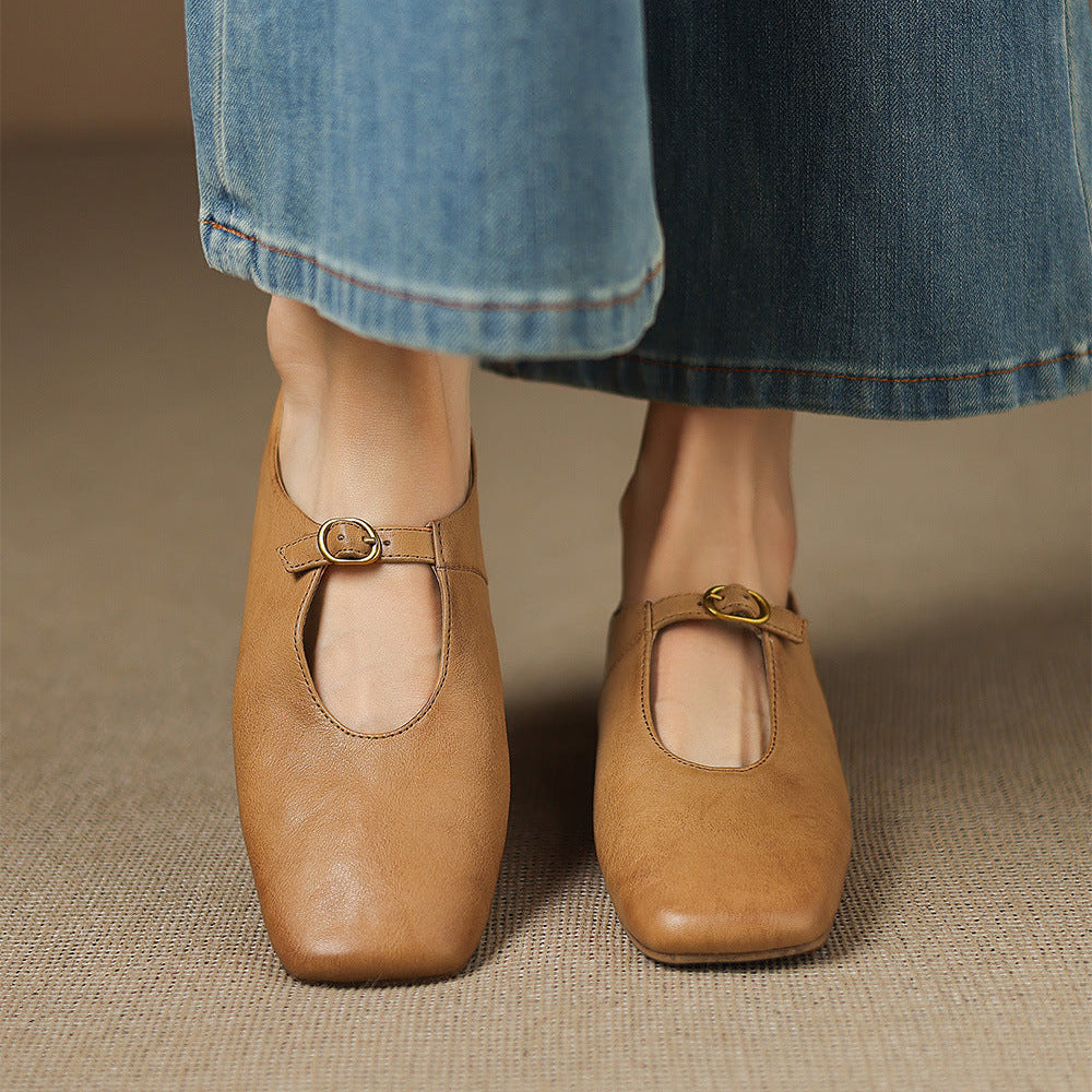 High-Vamp Mary Jane Flat