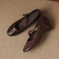 Round-Toe Mary Jane Flat