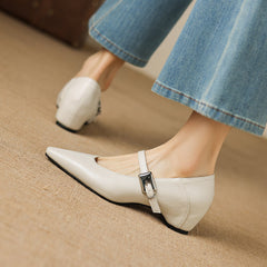 Pointed-Toe Mary Jane Flat