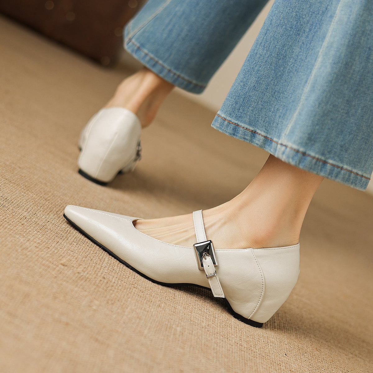 Pointed-Toe Mary Jane Flat