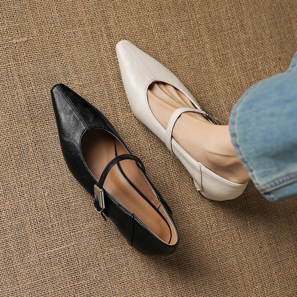 Pointed-Toe Mary Jane Flat