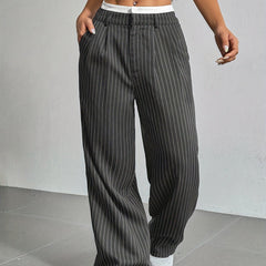 Laura | Elegant Striped High-Waist Pants
