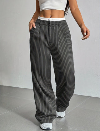 Laura | Elegant Striped High-Waist Pants