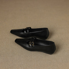 Brogued Double-Strap Mary Jane Flat