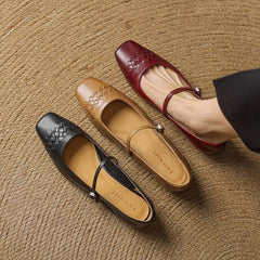 Square-Toe Mary Jane Flat