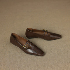 Brogued Double-Strap Mary Jane Flat