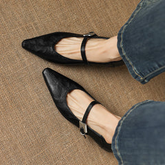 Pointed-Toe Mary Jane Flat