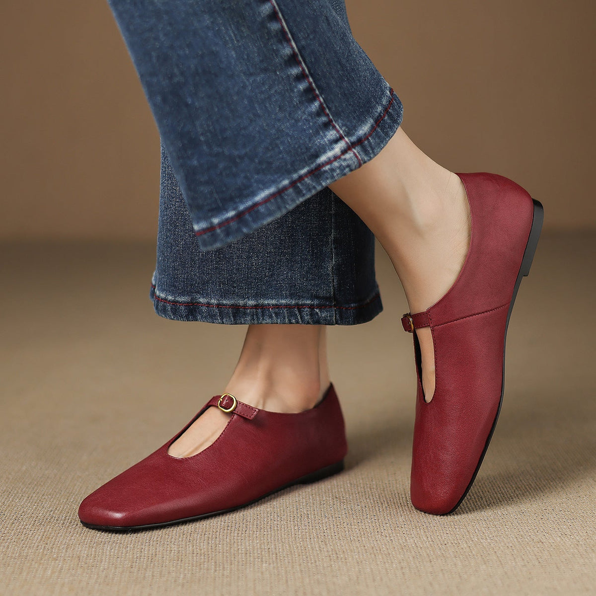High-Vamp Mary Jane Flat