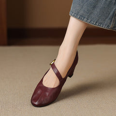Round-Toe Mary Jane Flat